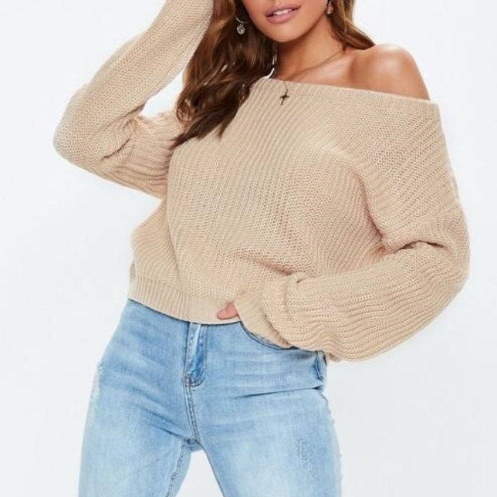 Missguided nude knit sweater US 4